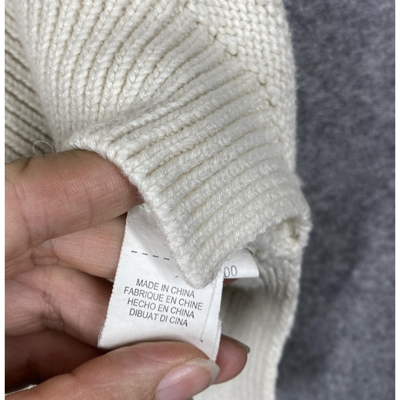 Lucky Brand Sweater Womens Extra Small Ivory Cable Knit Crochet Pullover 7W15102 - Picture 8 of 12
